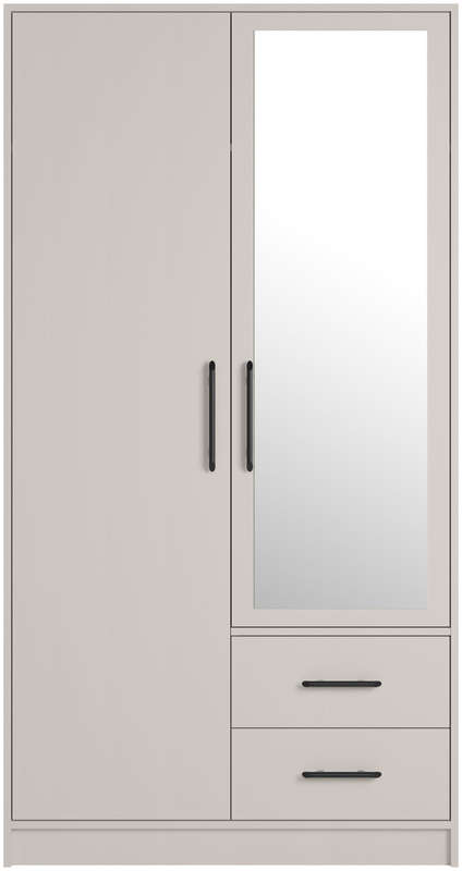 Dwudrzwiowa szafa z lustrem i szufladami SEVAS kaszmir