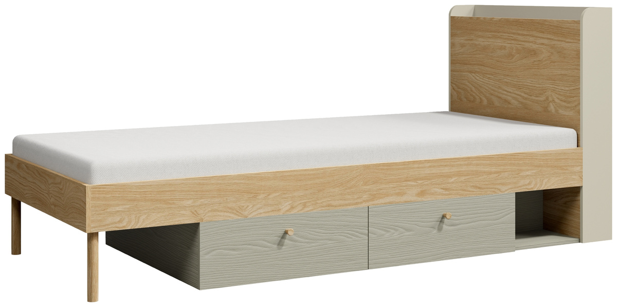 Łóżko młodzieżowe 90x200 cm ze stelażem YOKO