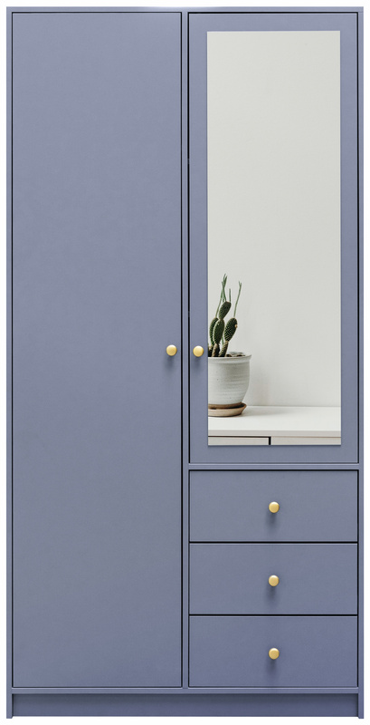 Nowoczesna szafa uchylna z lustrem i szufladami 100 cm SELMA