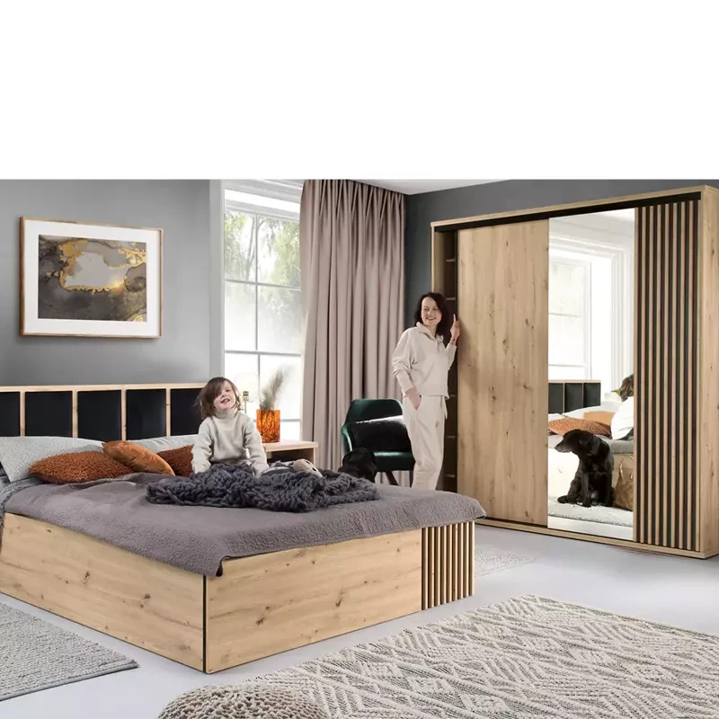 Meble do sypialni z łóżkiem CALIS