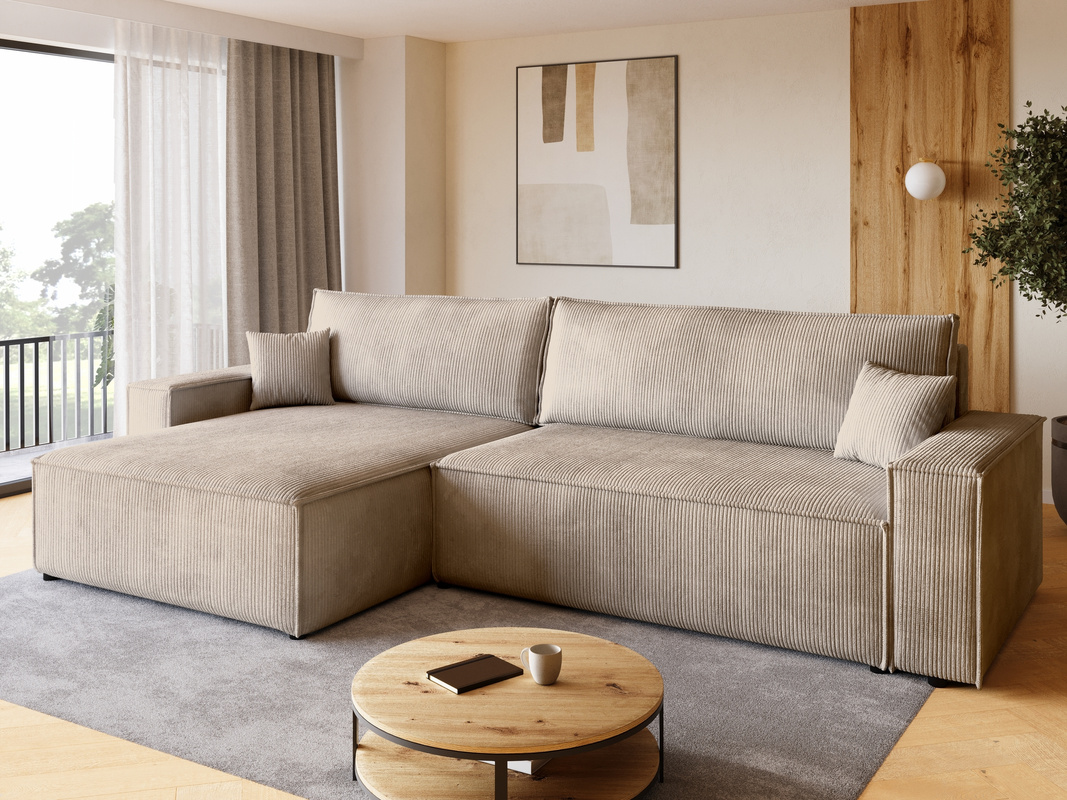 Narożnik z funkcją spania i pojemnikiem na pościel ADI XL