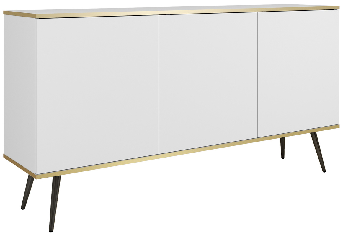 Biała komoda trzydrzwiowa 160 cm na nóżkach ORVIETO