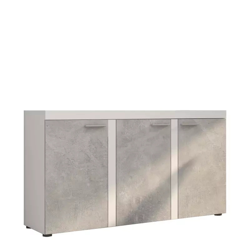 Nowoczesna komoda 148 cm Beton jasny biały SAMBA