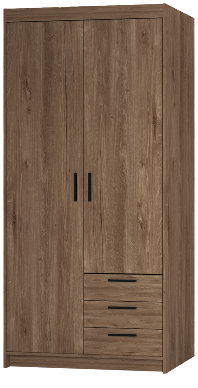 Szafa dwudrzwiowa z półkami i szufladami modułowa 90 cm KUBA