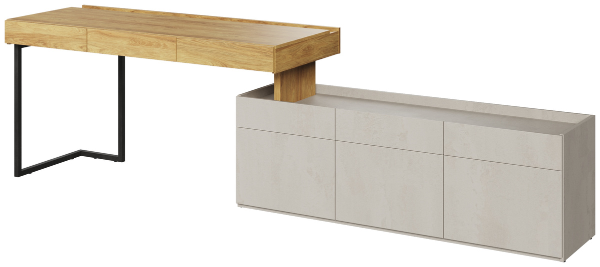 Nowoczesna meblościanka młodzieżowa z biurkiem i komodą TEEN FLEX