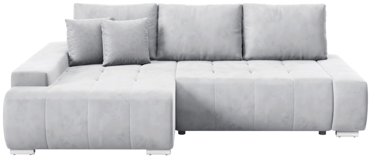 Rozkładany narożnik szary do salonu z funkcją spania VANESSA