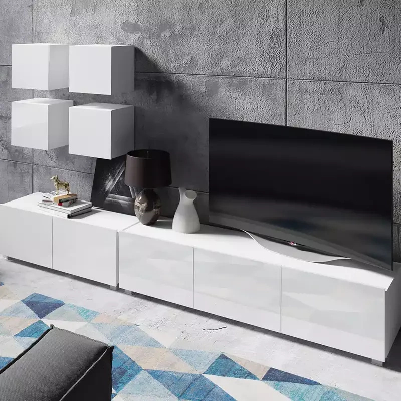 Meble w połysku do salonu biały MODERN 18