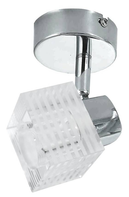 Chromowy kinkiet ścienny z kloszem kryształowym do salonu MALACHIT 1-punktowy