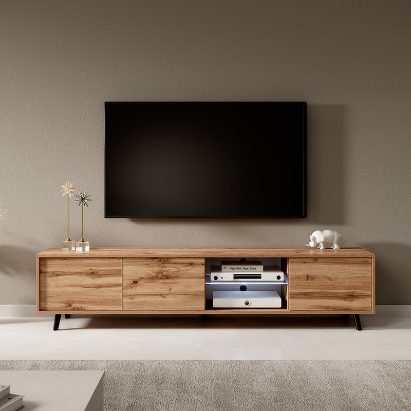 Trzydrzwiowa szafka RTV 175 cm pod telewizor do salonu LIRIA