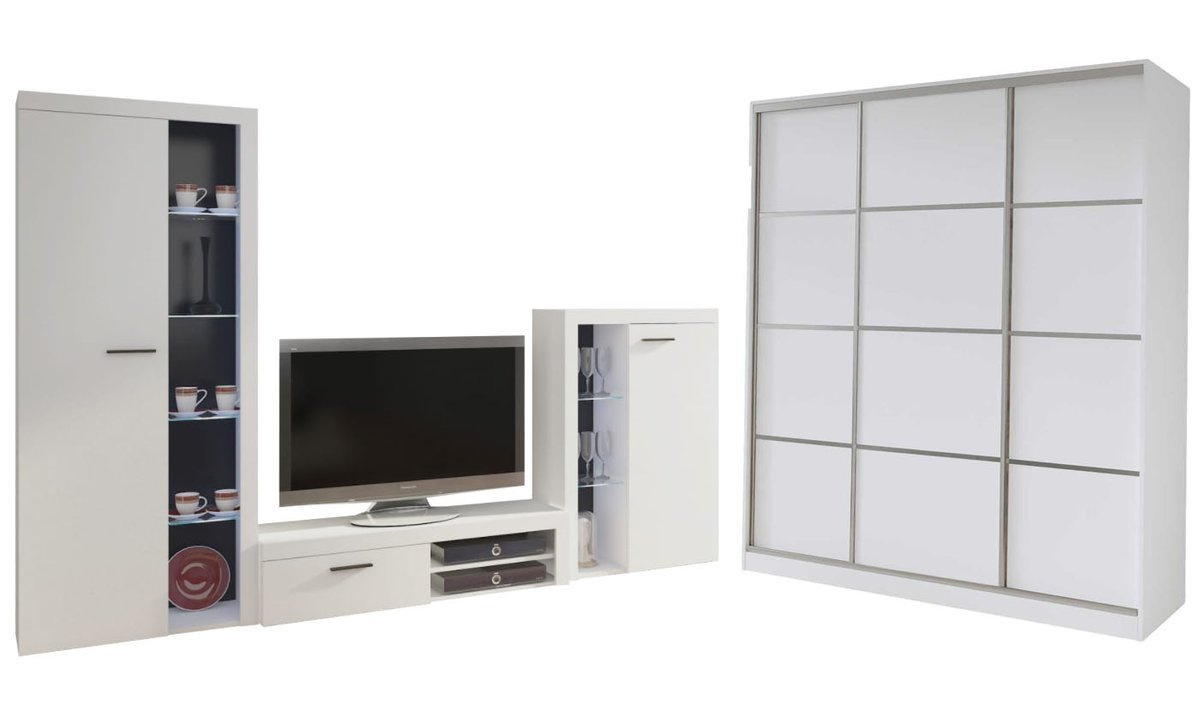 Białe meble do salonu SAMBA i Szafa TOP 180