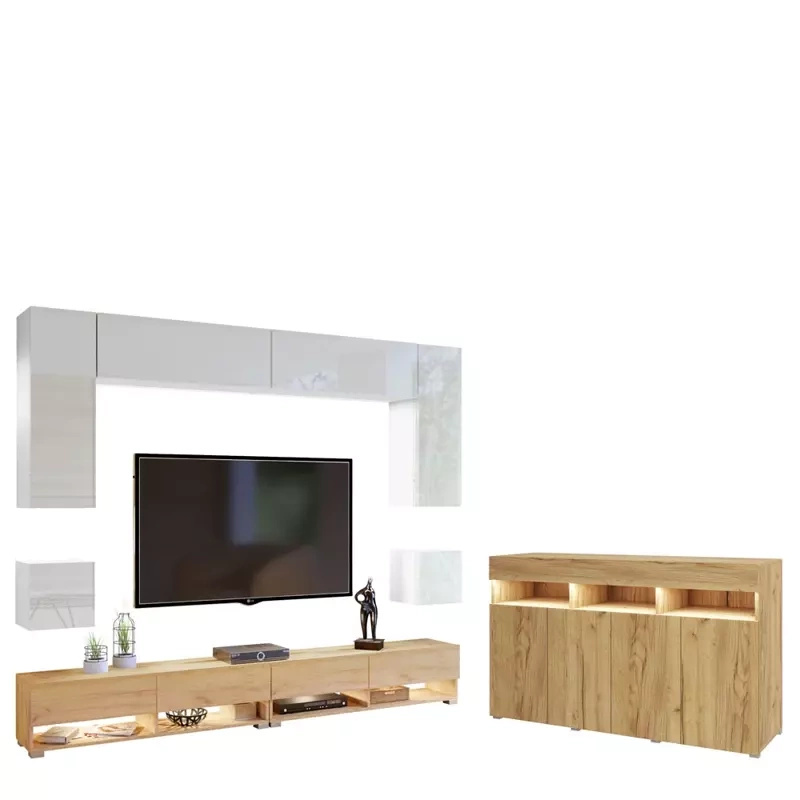 Nowoczesna meblościanka z komodą PREMIUM