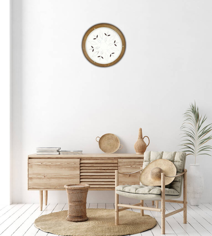 Brązowy plafon sufitowy do salonu RUSTICA metal i szkło