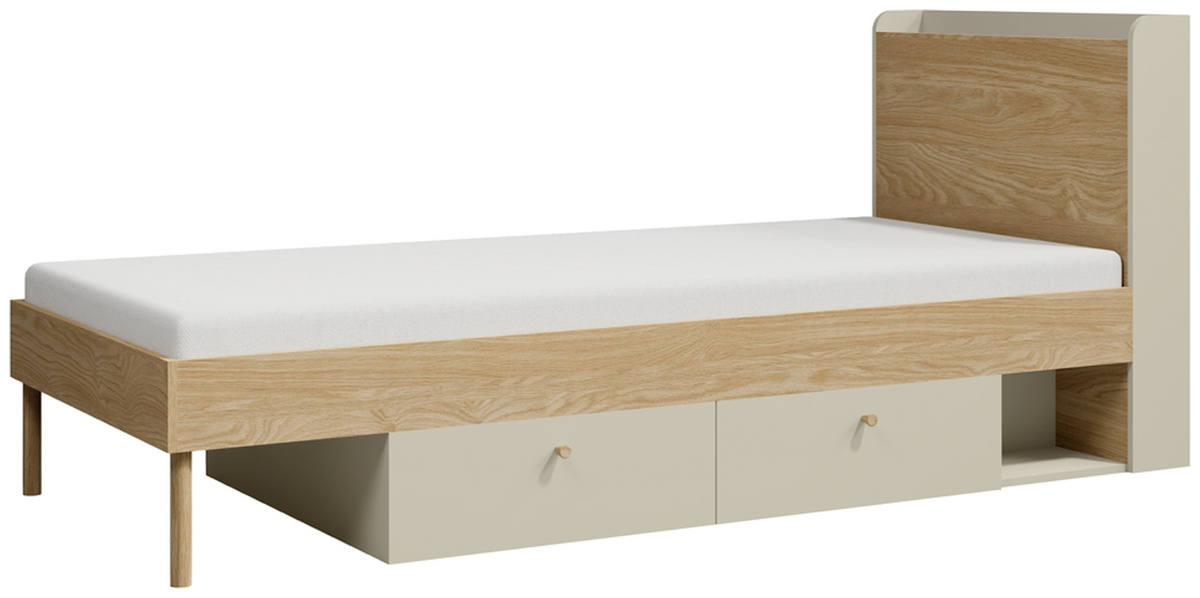 Łóżko 90x200 cm ze stelażem do pokoju młodzieżowego YOKO