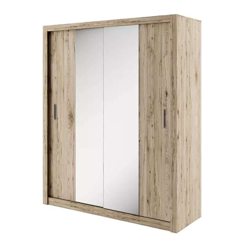 Pojemna szafa przesuwna z lustrem 180 cm półki drążki IDEA