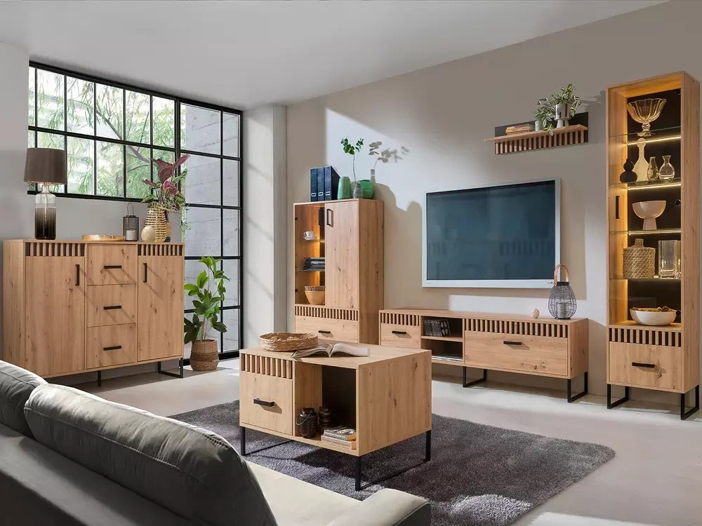 Meble nowoczesne do młodzieżowego pokoju w stylu loftowym LIVORNO dąb artisan