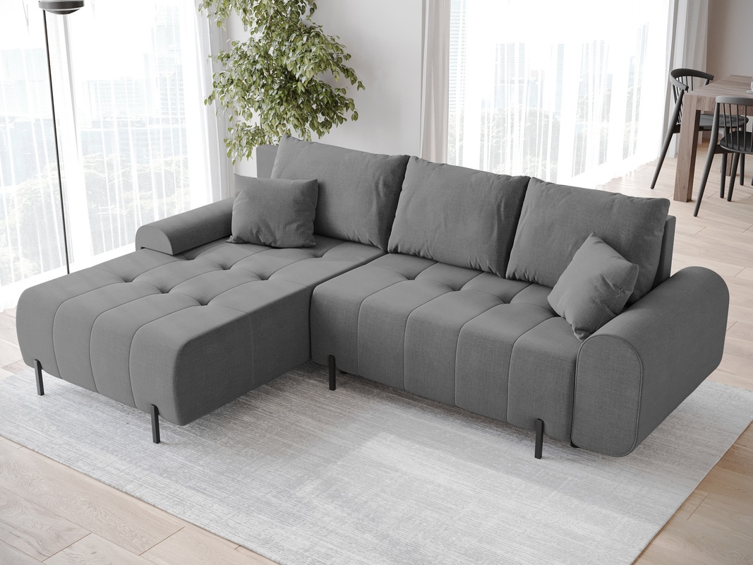 Szary narożnik do salonu z funkcją spania ARCO