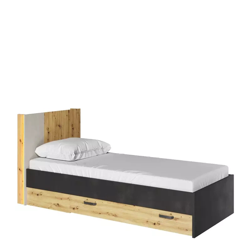 Łóżko młodzieżowe z pojemnikiem 90x200 cm QUBIC