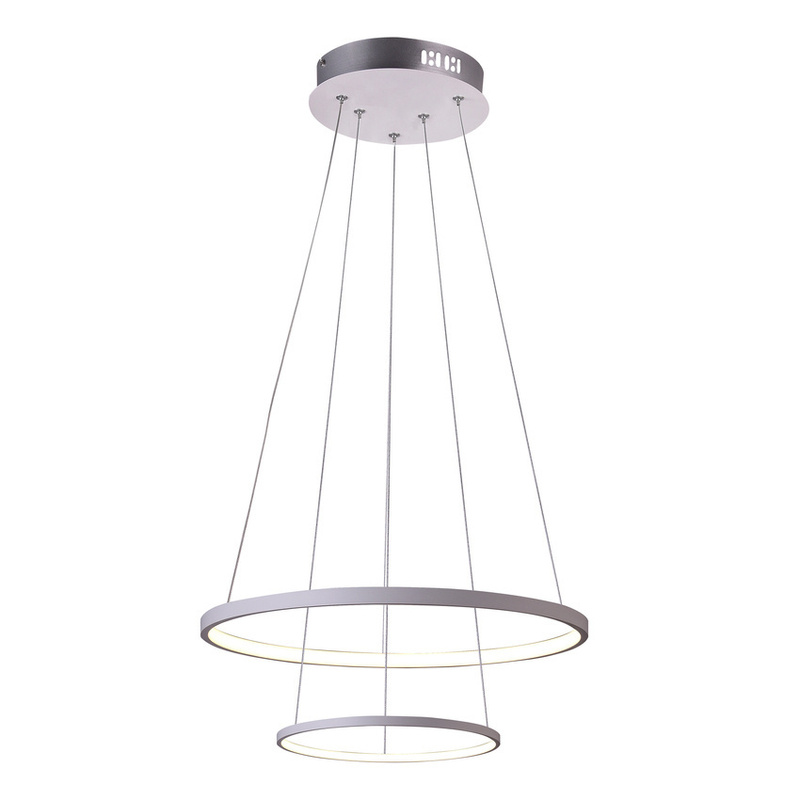 Biała lampa wisząca LED 40W do salonu LUNE okrągła 50 cm