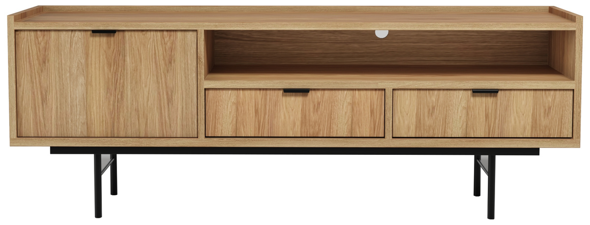 Szafka RTV 150 cm pod telewizor z szufladami ELVIO hikora naturalna