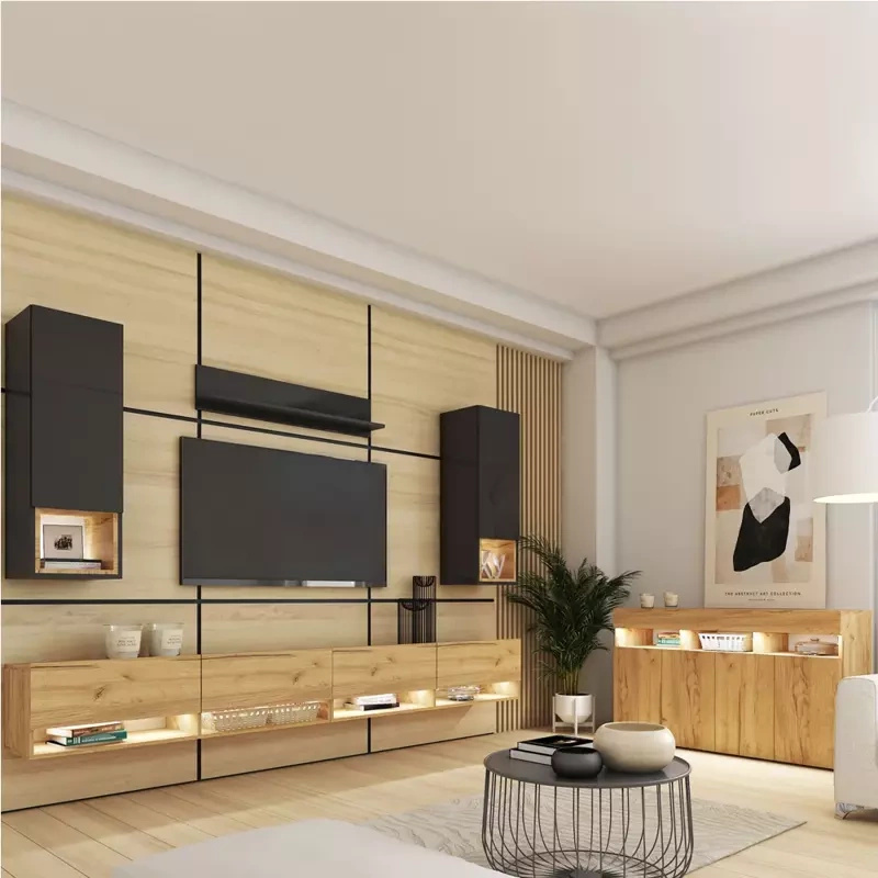 Nowoczesna meblościanka z komodą PREMIUM