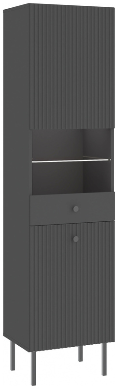 Witryna do salonu 47 cm na książki lub alkohol przeszklona VALTEO czarny