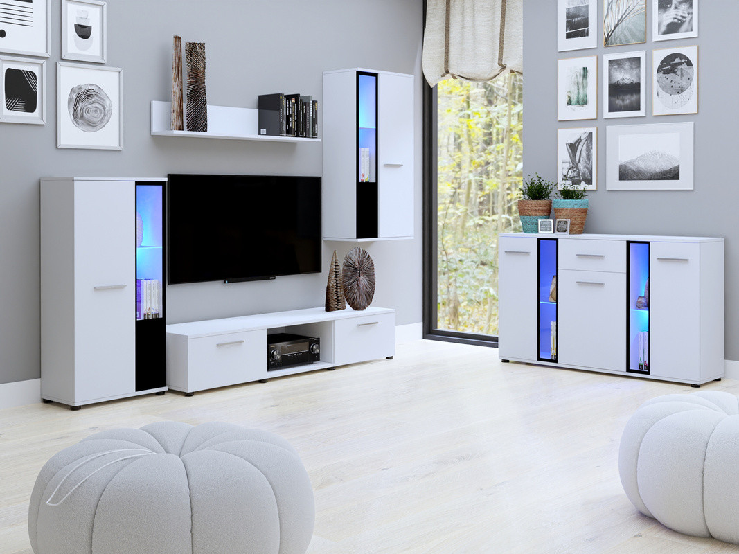 Tanie meble do salonu biały mat CUBE