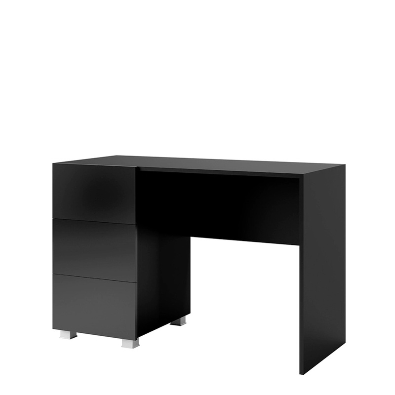 Biurko do pokoju biura z szufladami czarny połysk MODERN