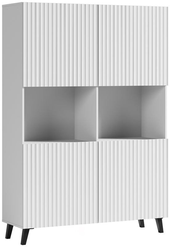 Nowoczesna komoda do salonu biała 120 cm PUNES cichy domyk