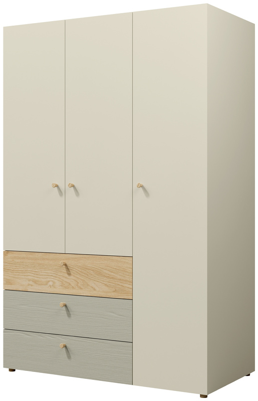 Nowoczesna młodzieżowa szafa 120 cm z szufladami i półkami YOKO