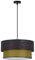 Czarna lampa wisząca z abażurem do salonu AREZZO czarno-oliwkowa