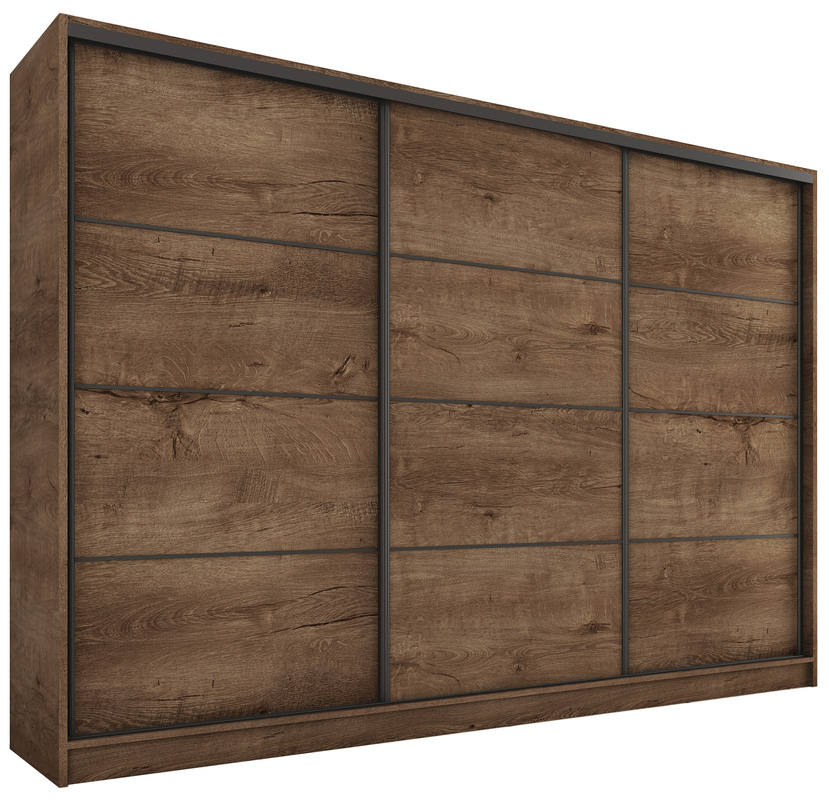 Szafa loftowa przesuwna 250 cm dąb lefkas LOFT