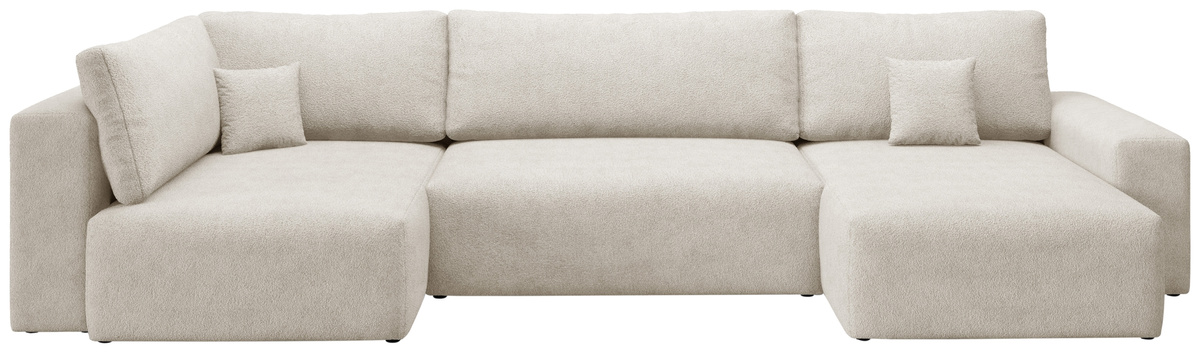 Duży rozkładany narożnik w kształcie litery U beżowy CAMILO MAXI