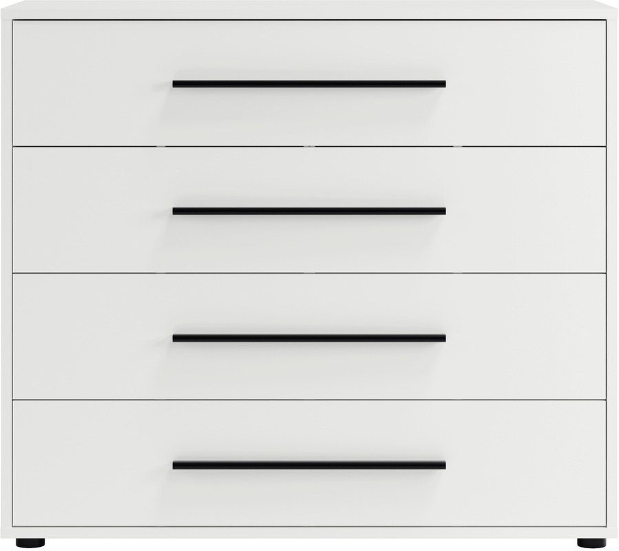 Biała komoda 98 cm do sypialni z szufladami MAXIDO