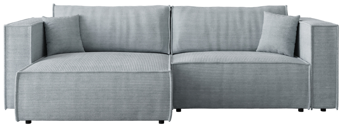 Szary narożnik sztruksowy z funkcją spania do salonu MIZARU