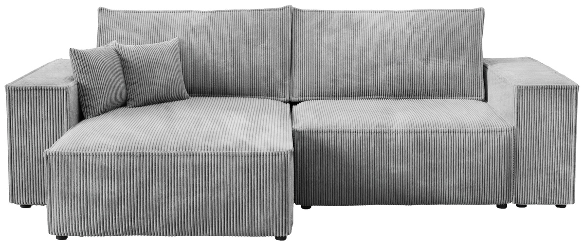 Szary narożnik rozkładany do salonu z pojemnikiem uniwersalny PEDRO