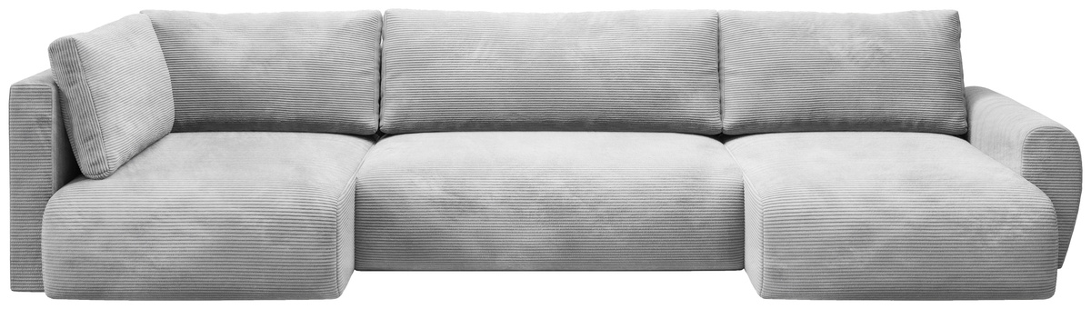 Szary narożnik do salonu nowoczesny z funkcją spania sztruksowy PATI MAXI U