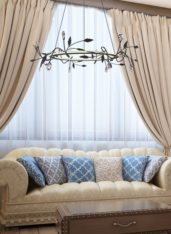 Czarna lampa wisząca LED do salonu GIAROS 4000K regulowana