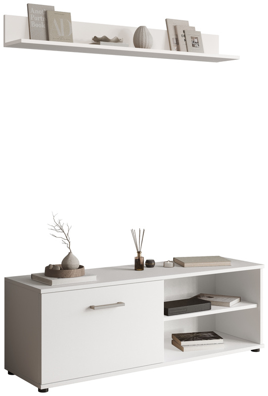 Mała szafka RTV biała do salonu CUBE XL