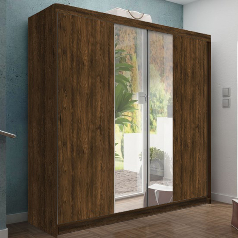 Szafa przesuwna 200 cm z lustrem TARO jesion ciemny