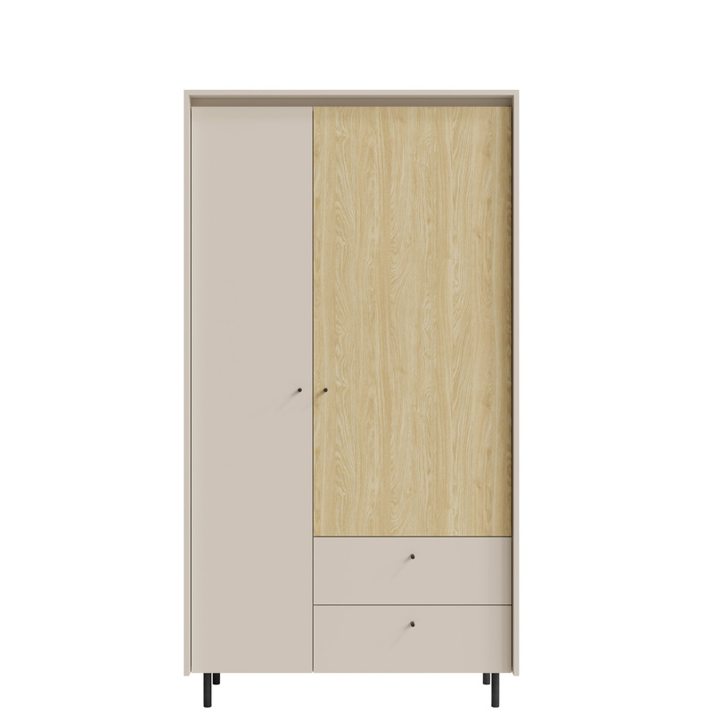 Dwudrzwiowa szafa do salonu z szufladami MALIVO beż piaskowy