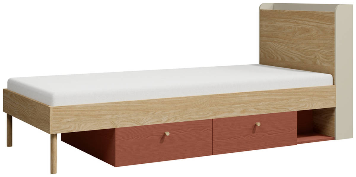 Łóżko 90x200 cm ze stelażem do pokoju młodzieżowego YOKO