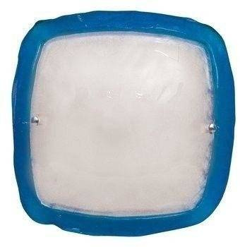 Niebieski plafon sufitowy do salonu BORG0 30 cm szkło metal