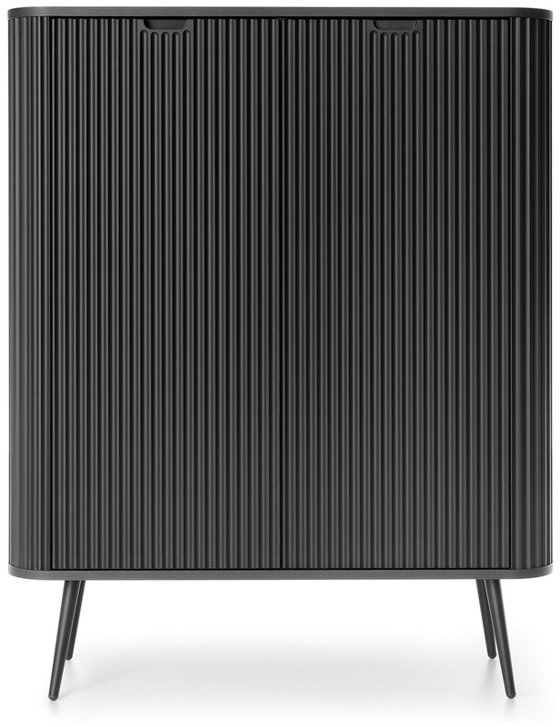 Wysoka czarna dwudrzwiowa komoda do salonu 103 cm ZENIT