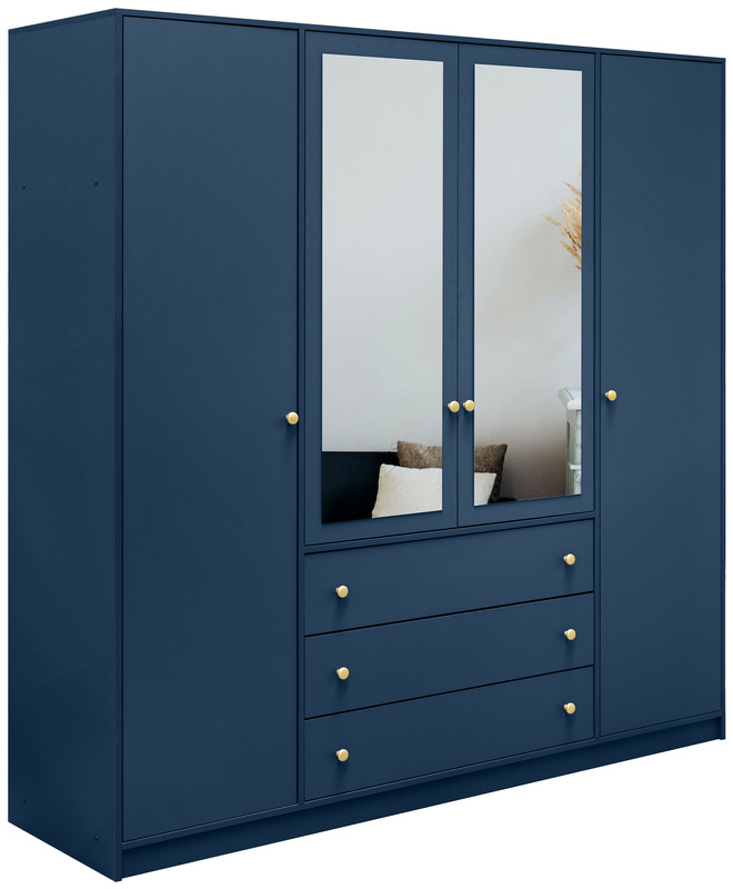 Duża nowoczesna czterodrzwiowa szafa z lustrem 196 cm SELMA