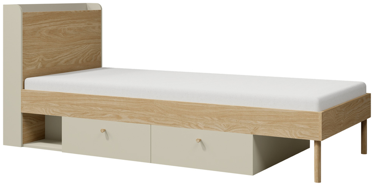 Łóżko 90x200 cm ze stelażem do pokoju młodzieżowego YOKO