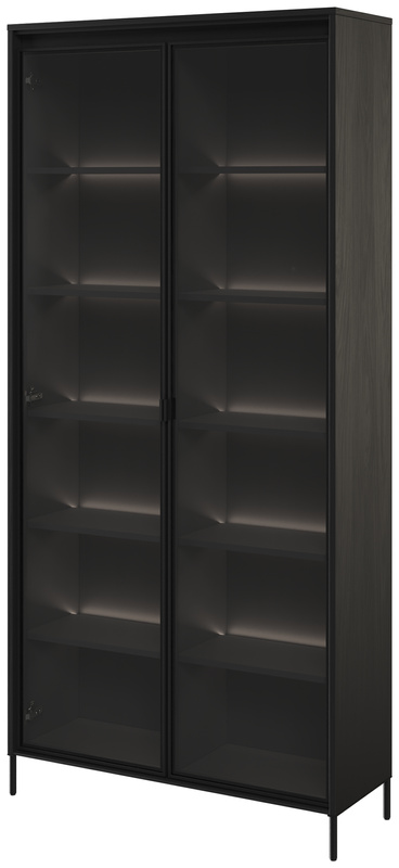 Przeszklona witryna na książki do salonu 90 cm TREND