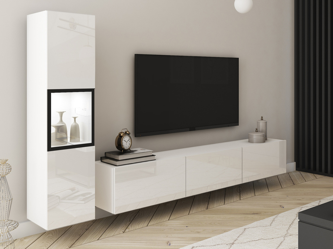 Meblościanka do salonu biały BRAVIN