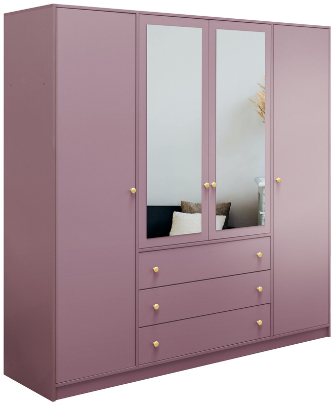 Duża szafa uchylna z lustrem i półkami 196 cm SELMA