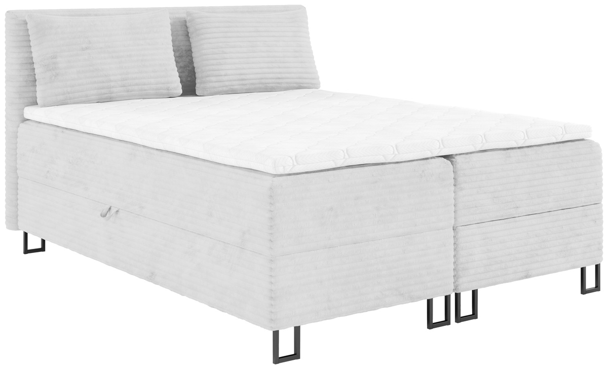 Dwuosobowe łóżko tapicerowane do sypialni 140x200 cm z pojemnikiem TESSA