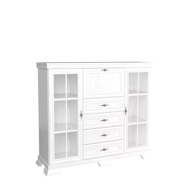 Wysoka komoda barek biała KOLONIA